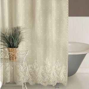 Heritage Lace, soft white, lace Floret 72×72 Shower Curtain